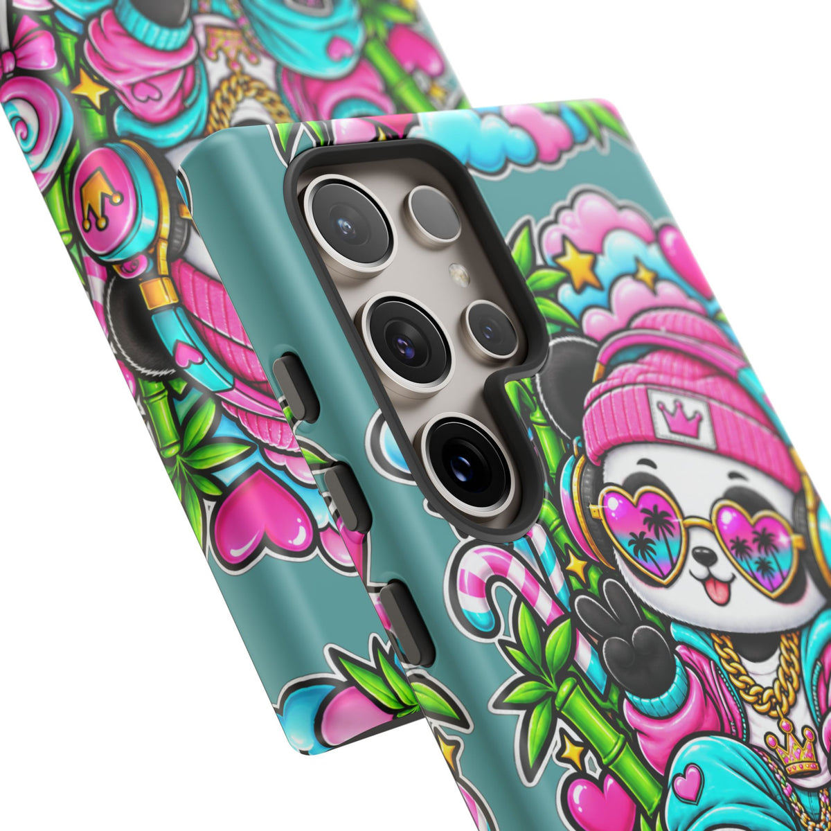 Cute Panda Phone Case Glam Panda Tropical Design
