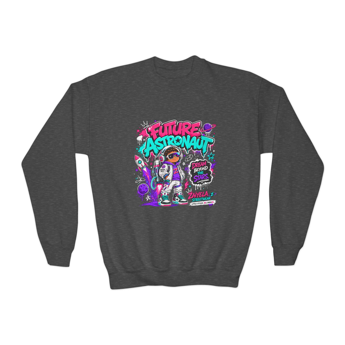 Youth Sweatshirt - "Future Astronaut" Graphic Crewneck (Dream Beyond the Stars)