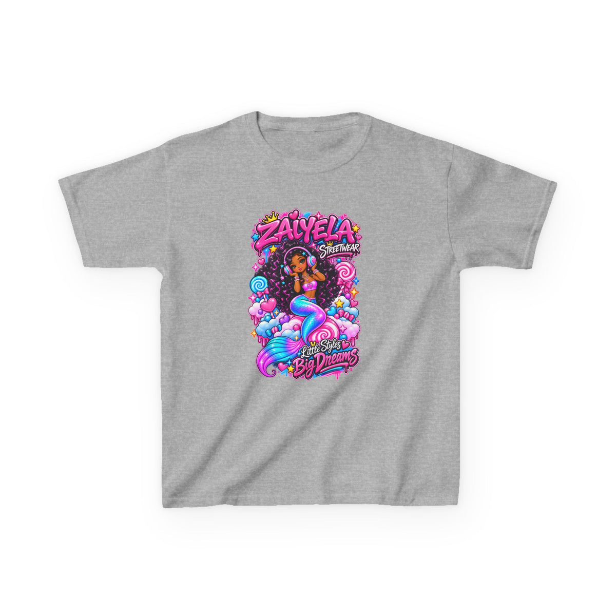 Kids Tee  Colorful Mermaid Cartoon Design