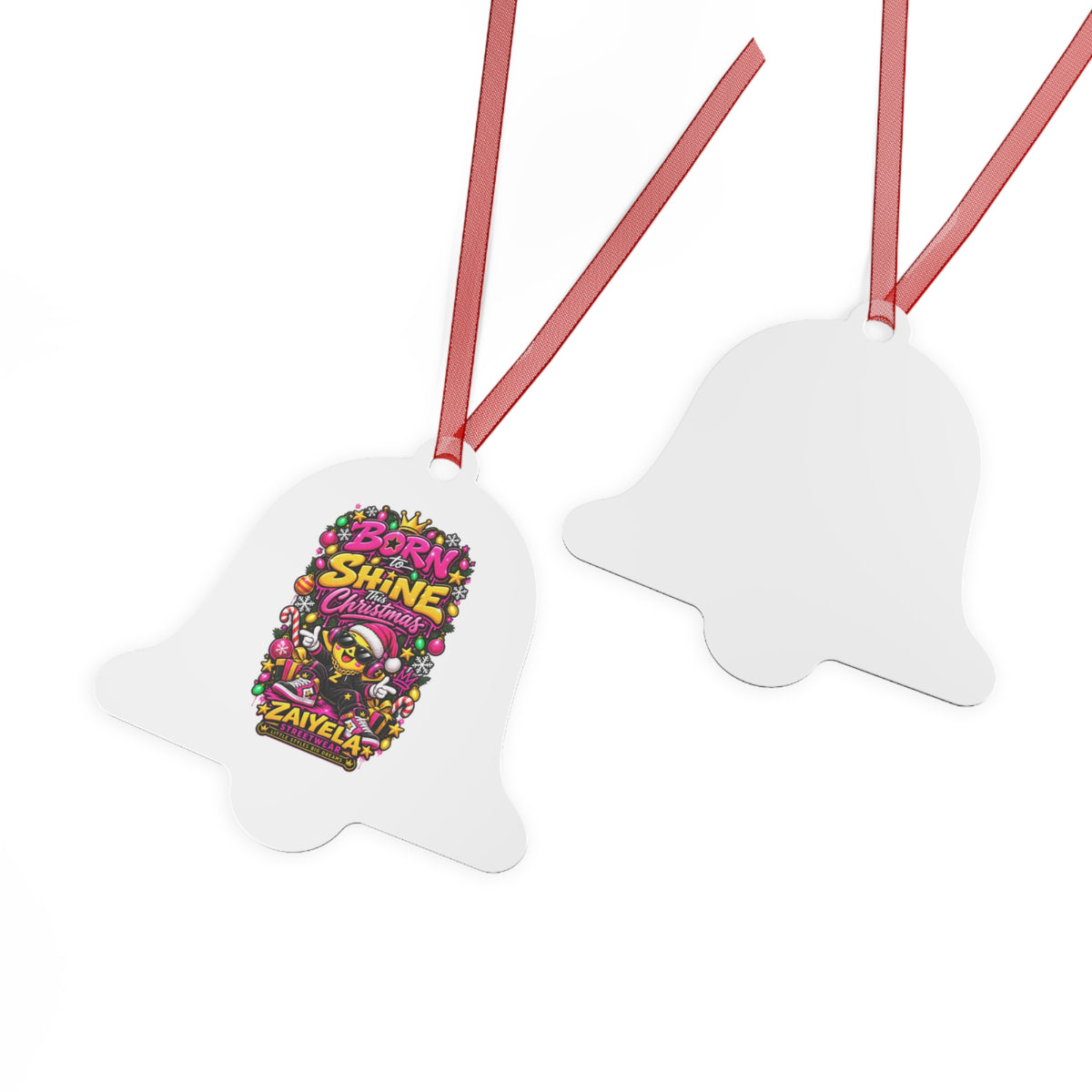 Born to Shine Christmas Metal Ornament — Festive Colorful Holiday Decoration