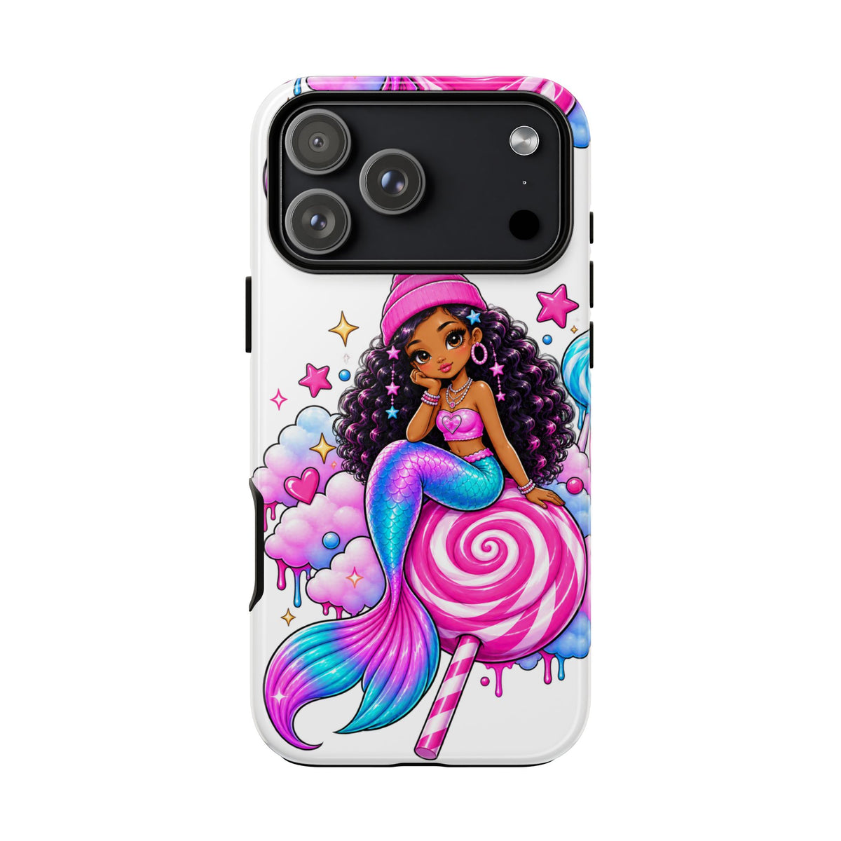 Cute Mermaid Candy Phone Case  Pink Lollipop Fantasy Tough Case