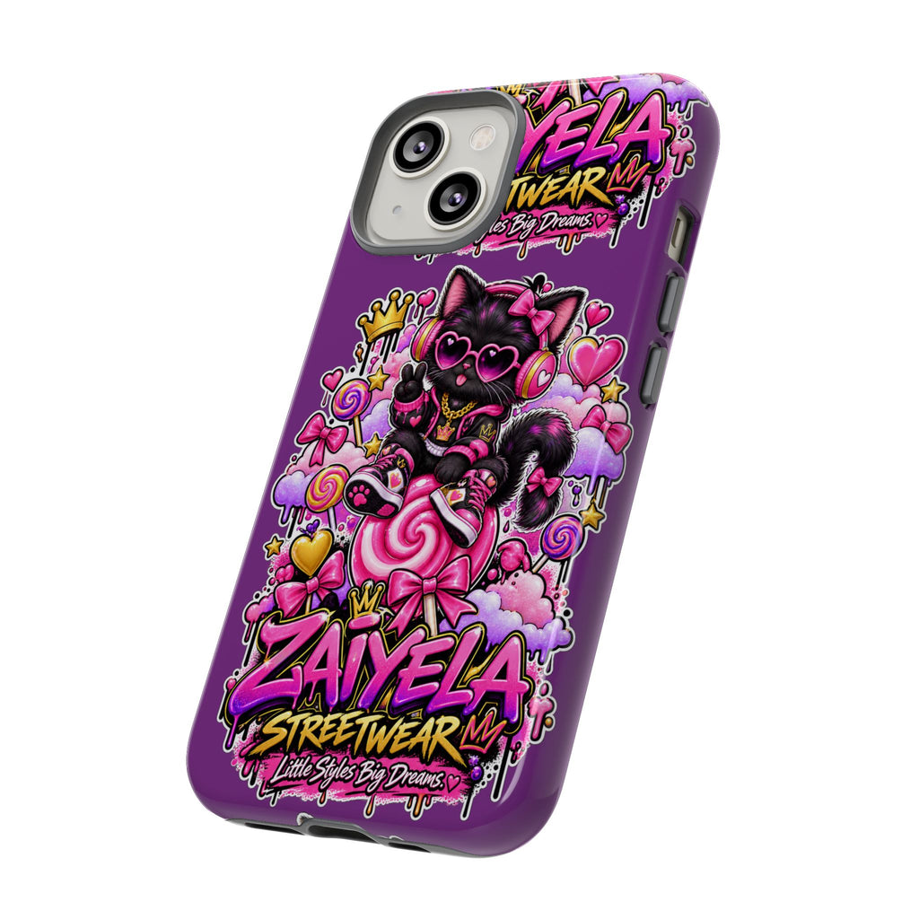 Cute Black Cat Candy Phone Case — Zaiyela Streetwear Magical Kitty