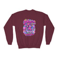 Youth Crewneck Sweatshirt — Colorful Kawaii 'Zalyela' Big Dreams Graphic