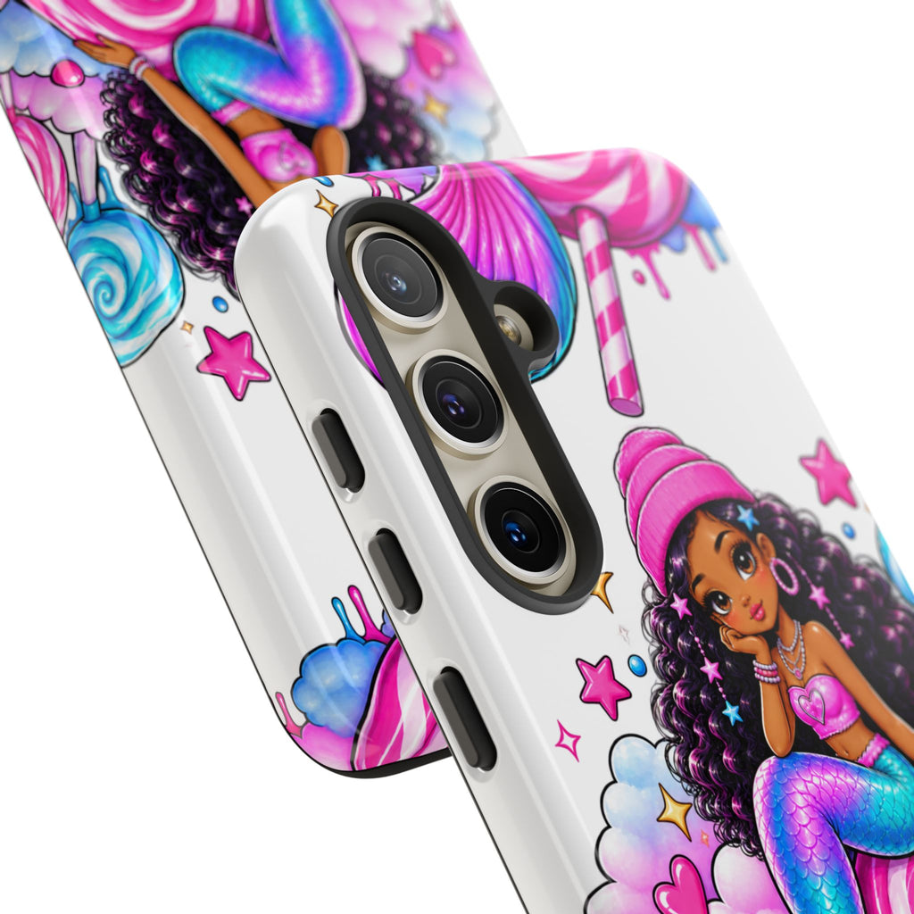 Cute Mermaid Candy Phone Case  Pink Lollipop Fantasy Tough Case