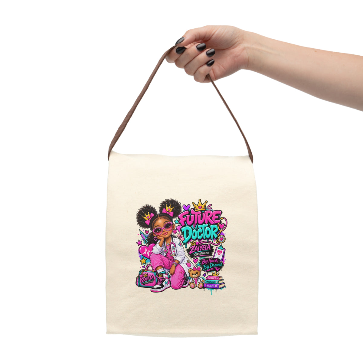 Future Doctor Canvas Lunch Bag — Kids Cute Medical Career Lunch Tote