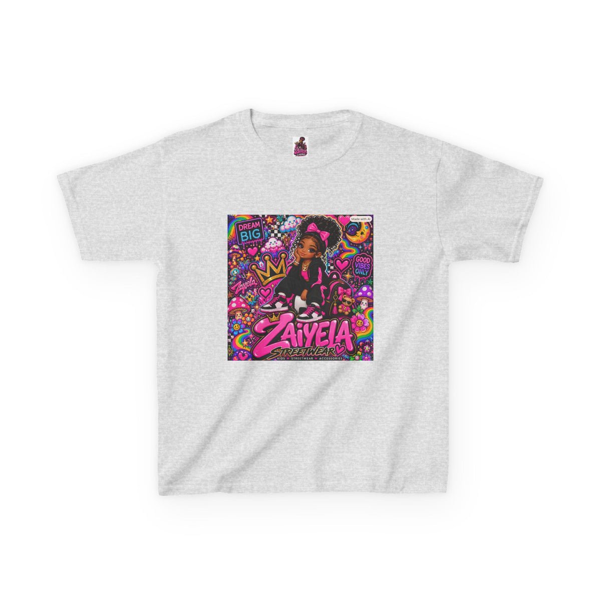 Kids Tee Pink Pop Art Zaiyela Graphic Shirt