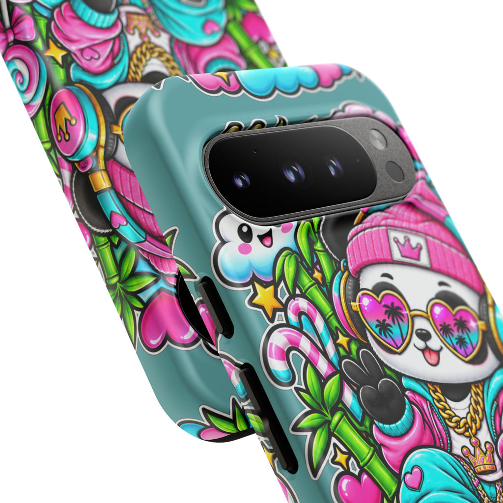 Cute Panda Phone Case Glam Panda Tropical Design