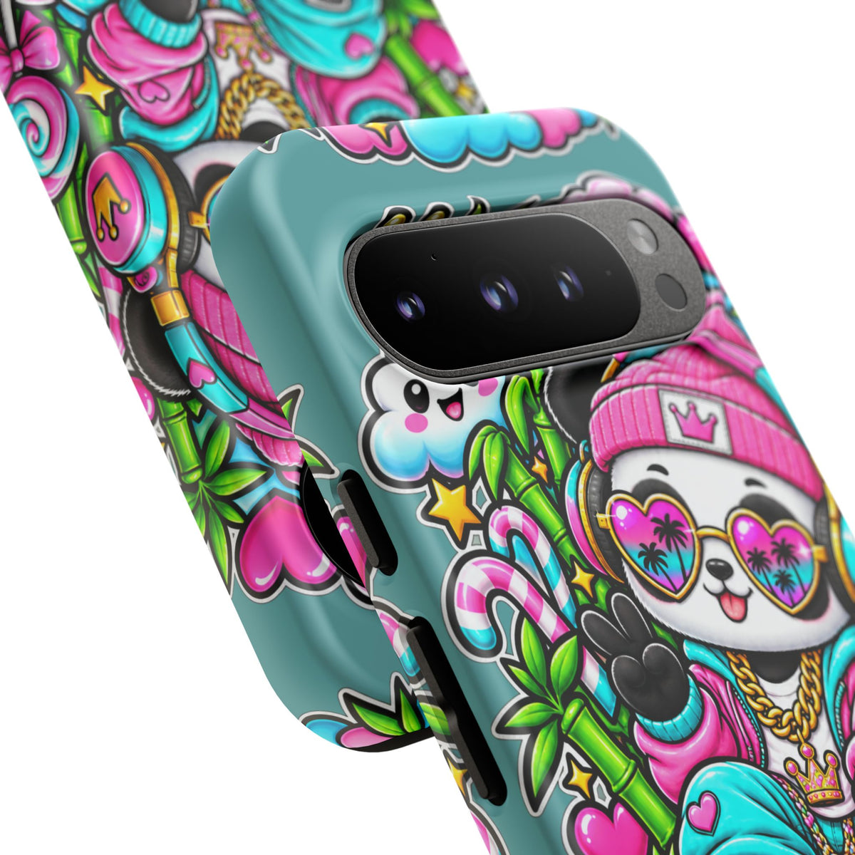 Cute Panda Phone Case Glam Panda Tropical Design