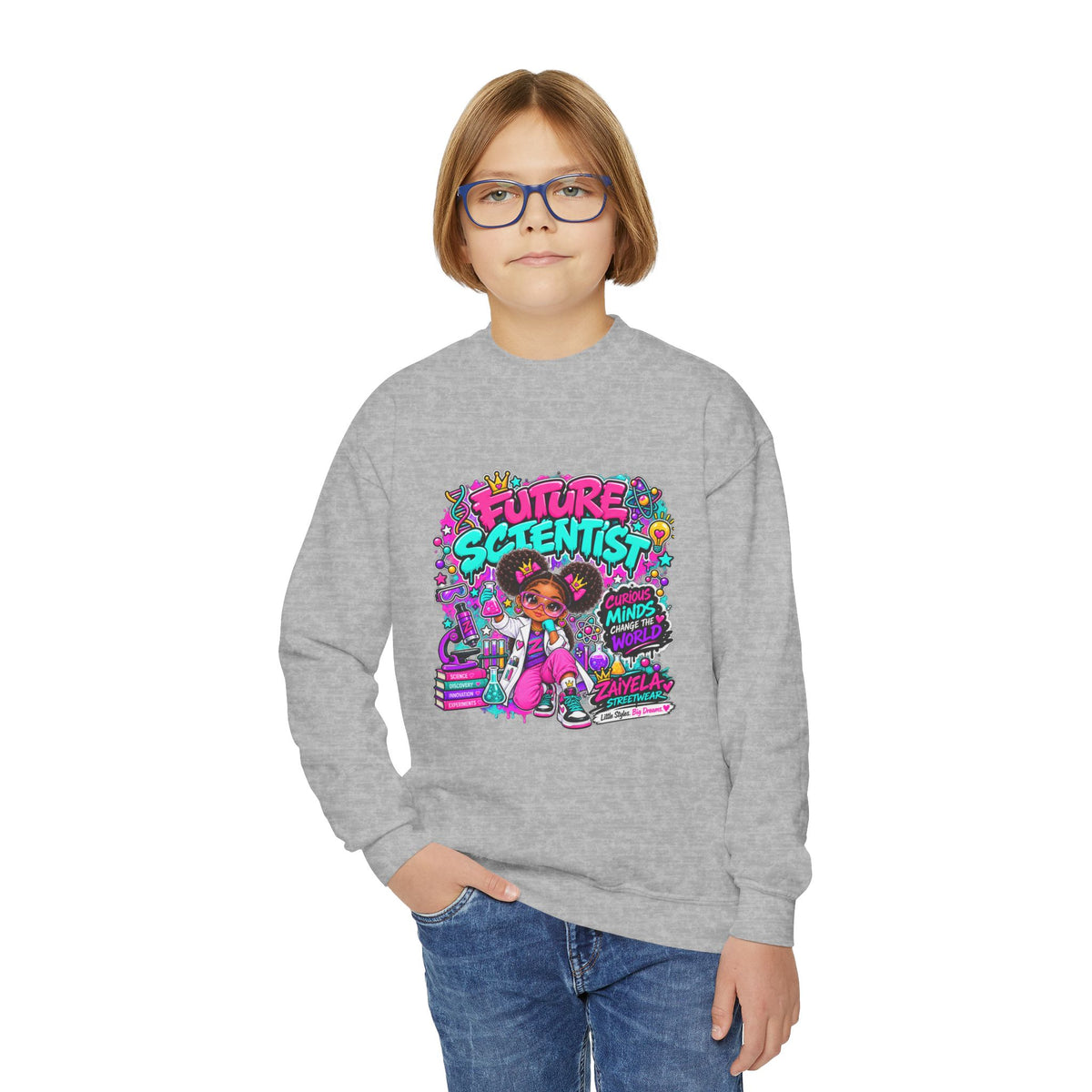 Future Scientist Youth Sweatshirt — Bright STEM Crewneck for Kids