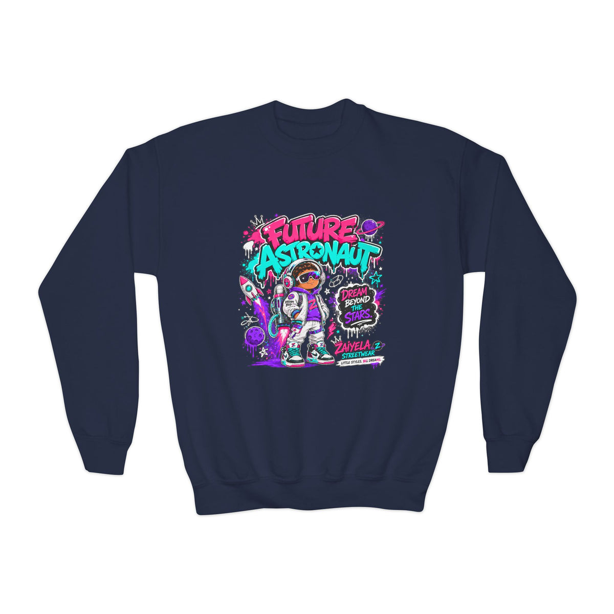 Youth Sweatshirt - "Future Astronaut" Graphic Crewneck (Dream Beyond the Stars)