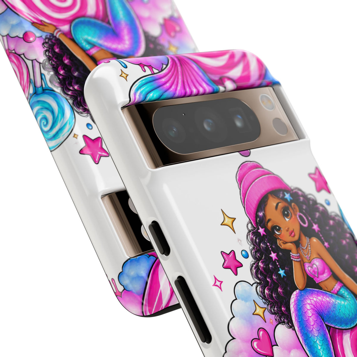 Cute Mermaid Candy Phone Case  Pink Lollipop Fantasy Tough Case
