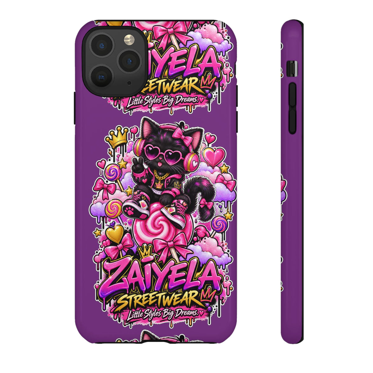 Cute Black Cat Candy Phone Case — Zaiyela Streetwear Magical Kitty