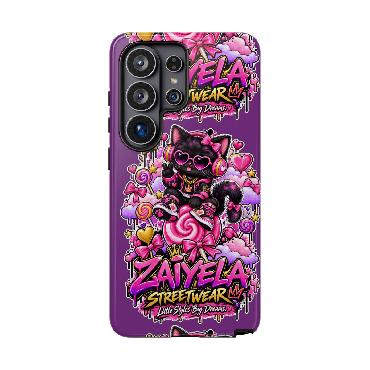 Cute Black Cat Candy Phone Case — Zaiyela Streetwear Magical Kitty