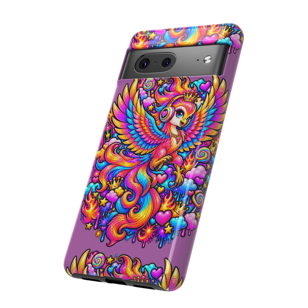 Phone Case — Vibrant Rainbow Phoenix with Headphones