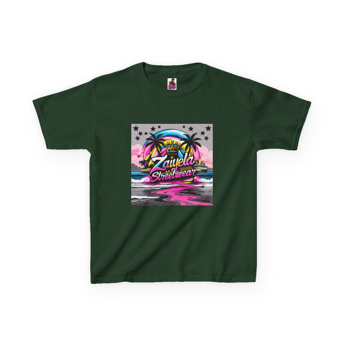 Kids Tee  Retro Neon  Sweetwater Tropical Sunset Graphic