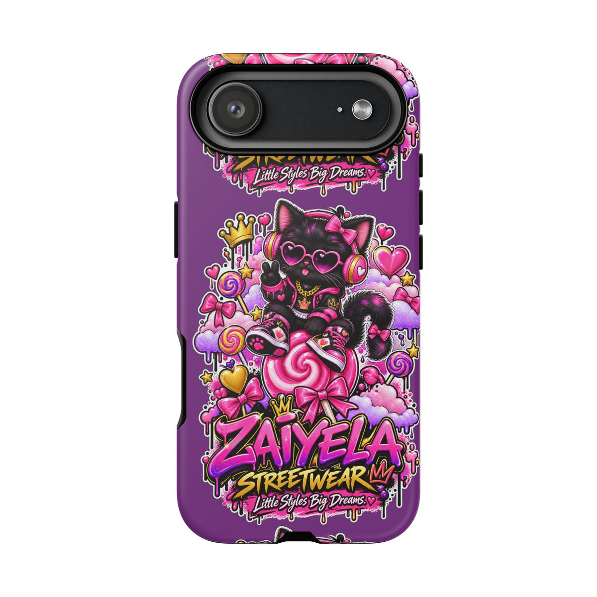 Cute Black Cat Candy Phone Case — Zaiyela Streetwear Magical Kitty