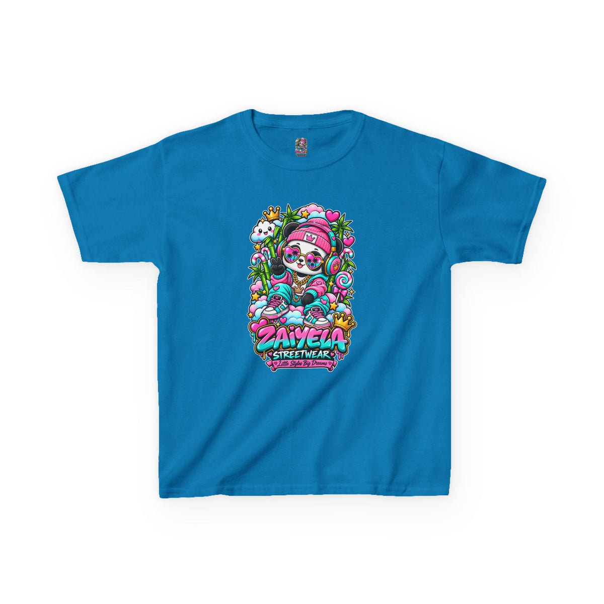 Kids T-Shirt Colorful Glam Panda Graphic Tee