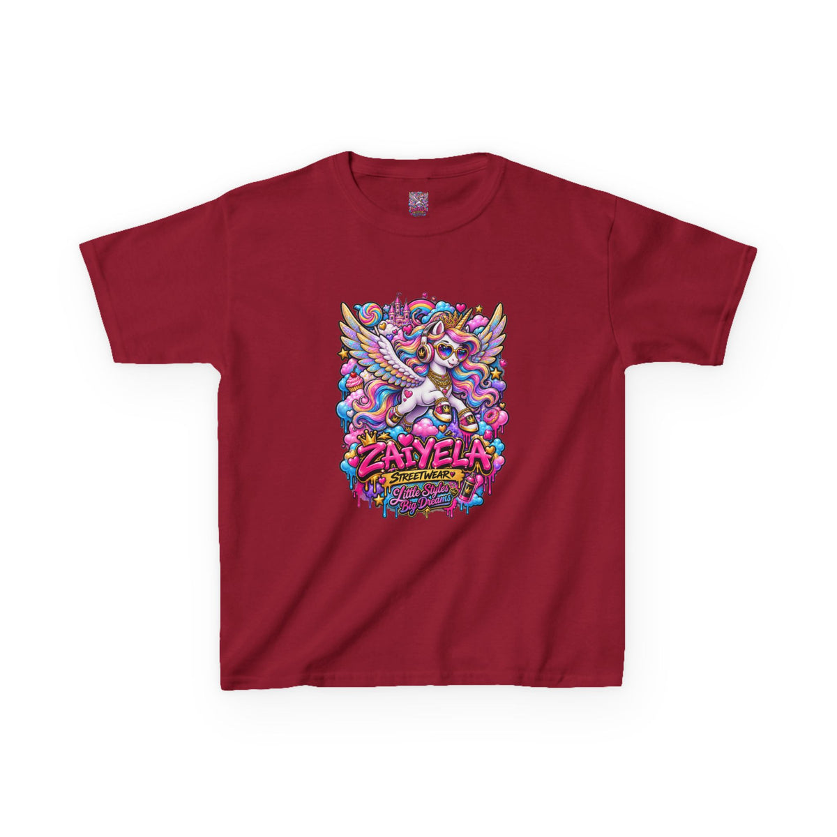 Kids Tee — Colorful Pegasus Dragon Graphic