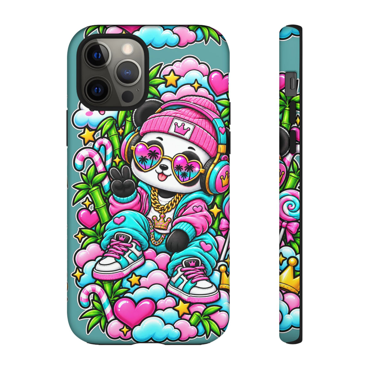Cute Panda Phone Case Glam Panda Tropical Design
