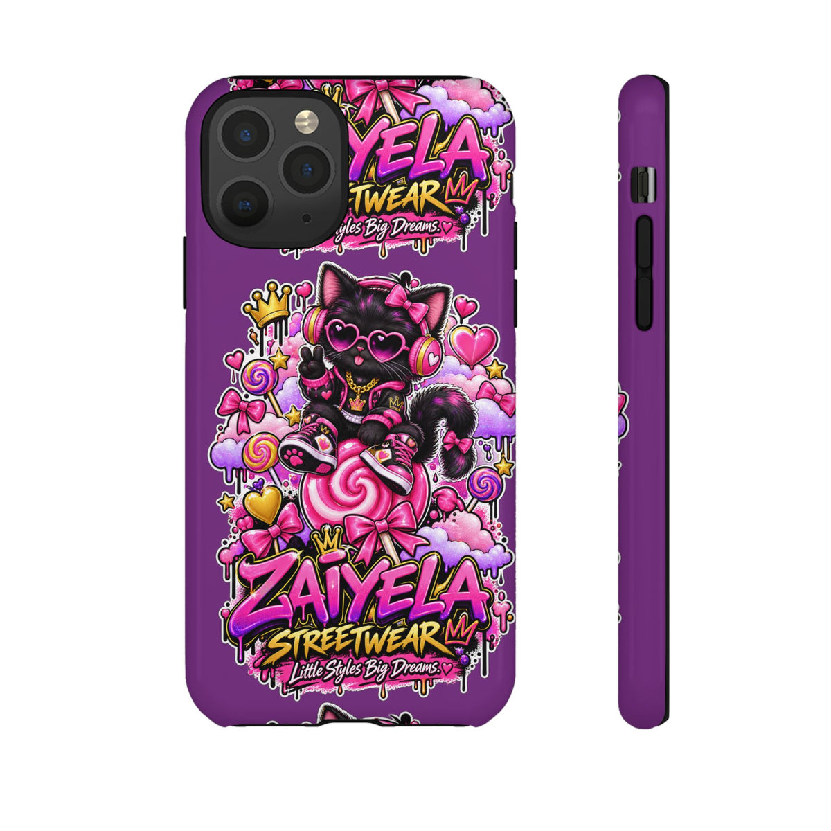 Cute Black Cat Candy Phone Case — Zaiyela Streetwear Magical Kitty