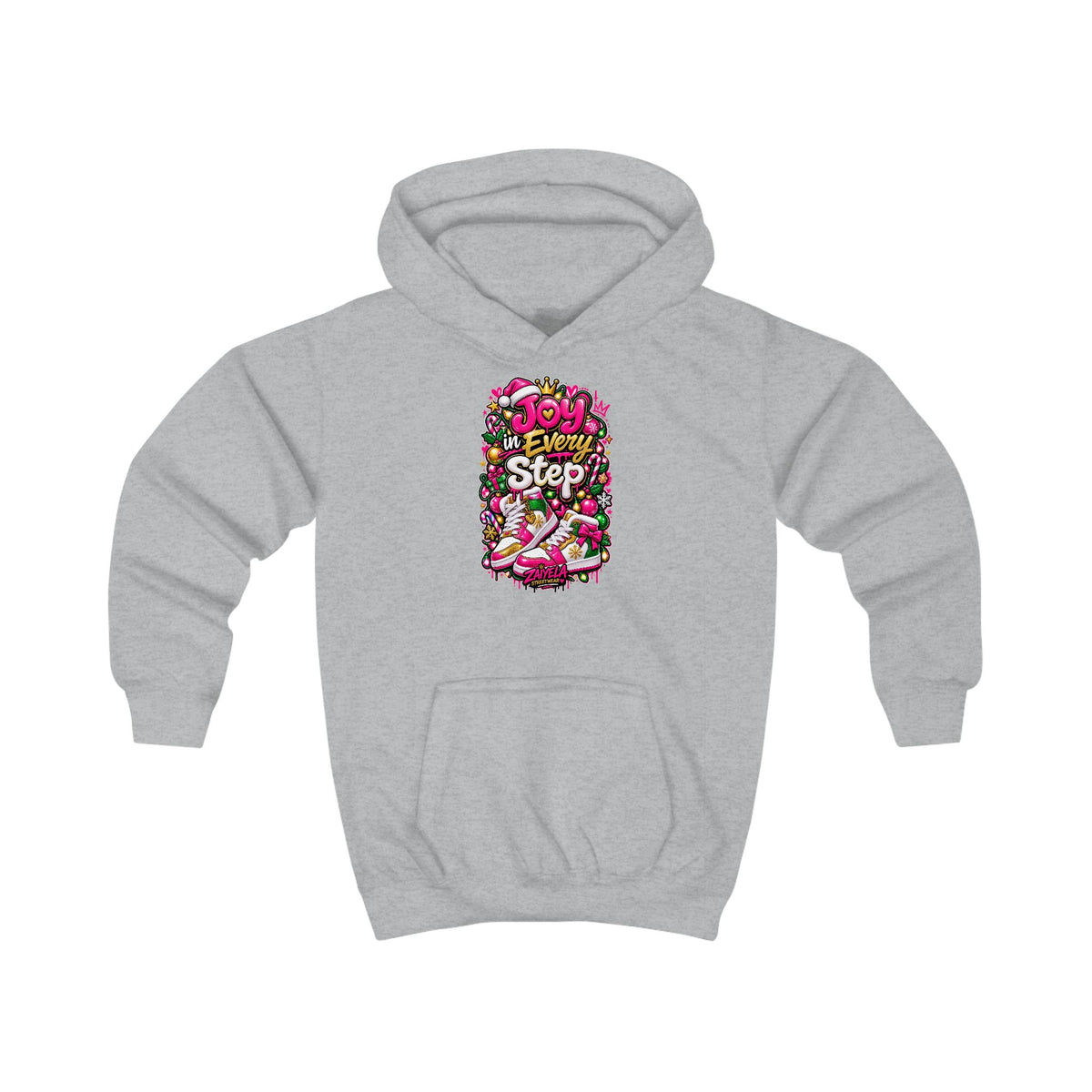 Kids Hoodie Joy in Every Step Holiday Graphic Hoodie
