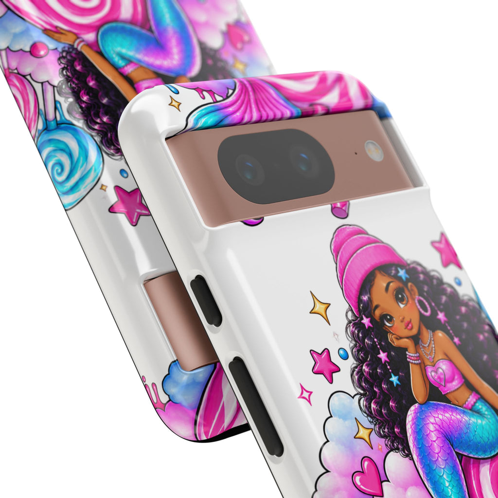 Cute Mermaid Candy Phone Case  Pink Lollipop Fantasy Tough Case