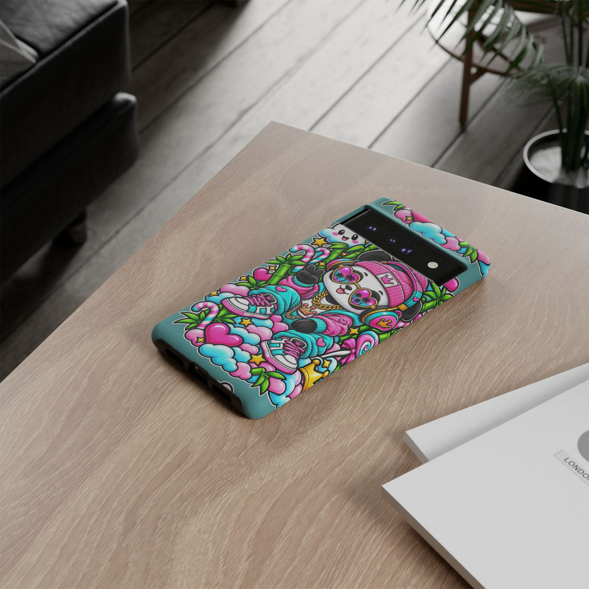 Cute Panda Phone Case Glam Panda Tropical Design