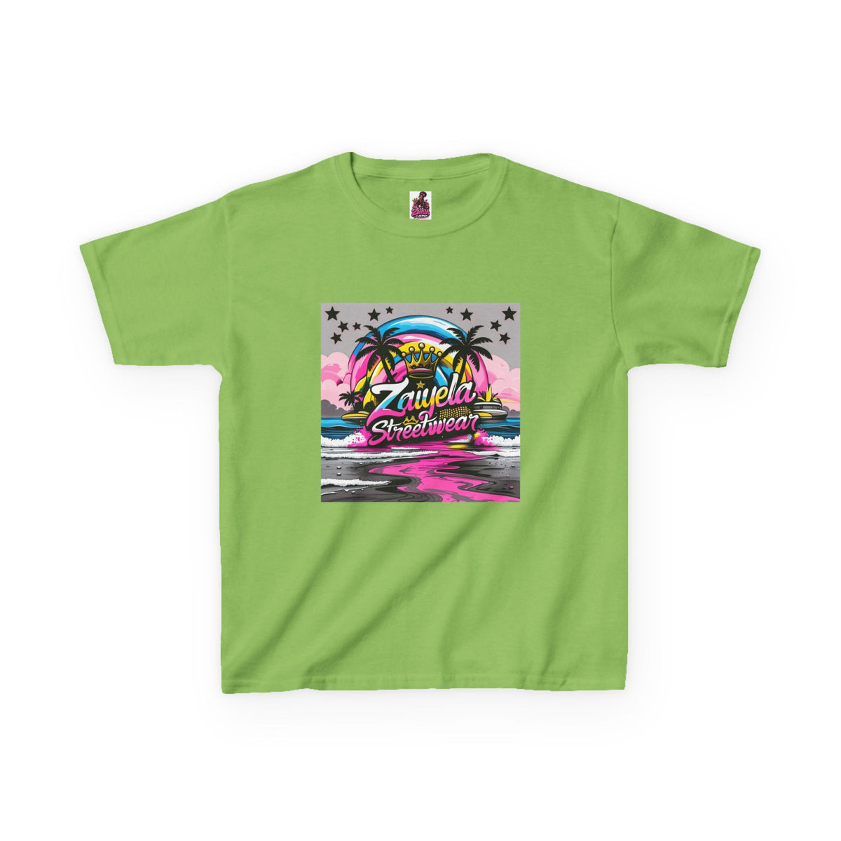 Kids Tee  Retro Neon  Sweetwater Tropical Sunset Graphic