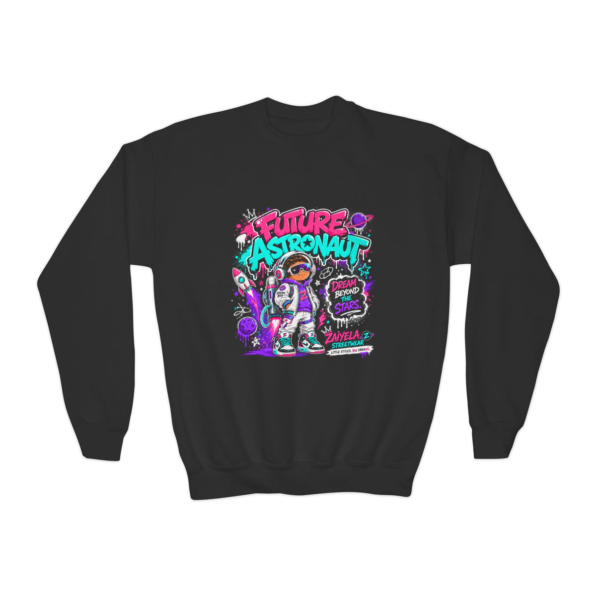 Youth Sweatshirt - "Future Astronaut" Graphic Crewneck (Dream Beyond the Stars)