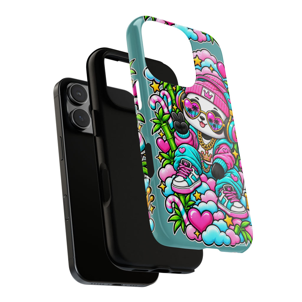 Cute Panda Phone Case Glam Panda Tropical Design