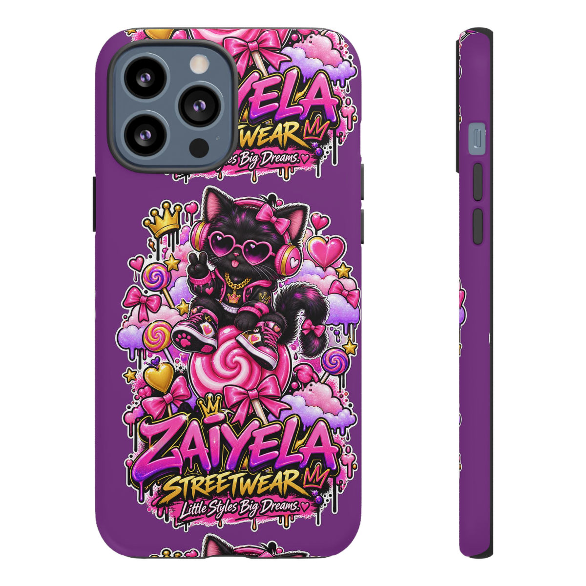 Cute Black Cat Candy Phone Case — Zaiyela Streetwear Magical Kitty