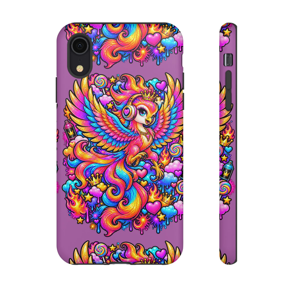 Phone Case — Vibrant Rainbow Phoenix with Headphones