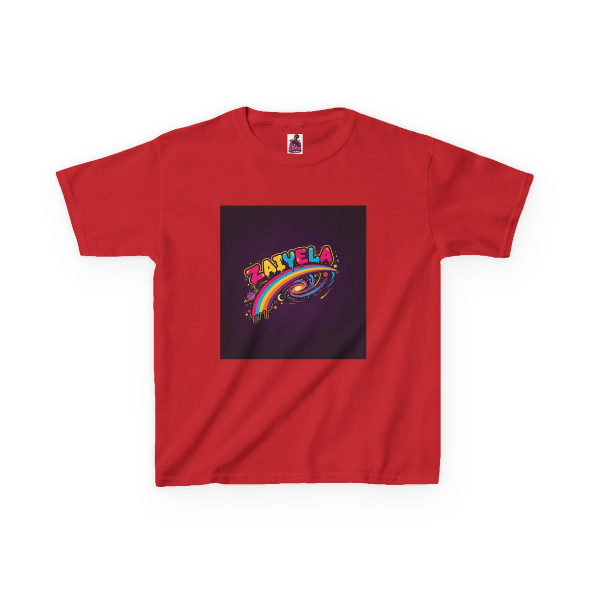 Kids T‑Shirt Colorful Rainbow Galaxy Name Zaiyela Graphic