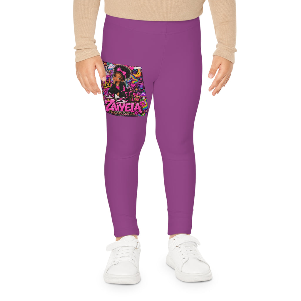 Kids Leggings Bright Pink  Zaiyela Graphic AOP Leggings for Girls