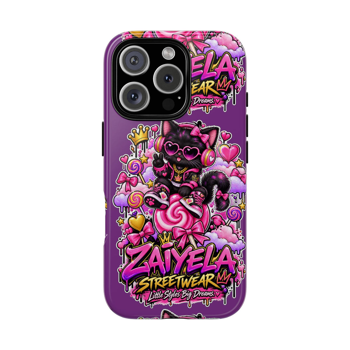 Cute Black Cat Candy Phone Case — Zaiyela Streetwear Magical Kitty