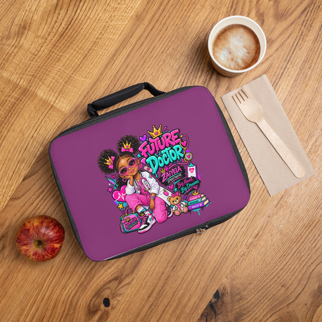 Kids "Future Doctor" Lunch Bag — Personalized Girls Medical Career Lunchbox
