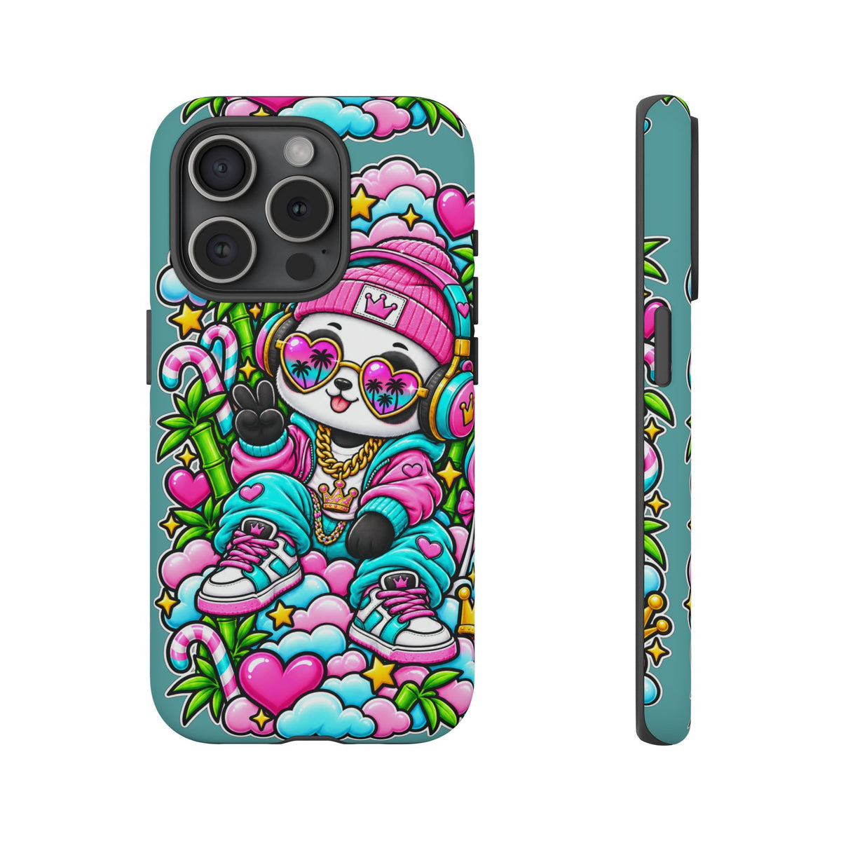 Cute Panda Phone Case Glam Panda Tropical Design