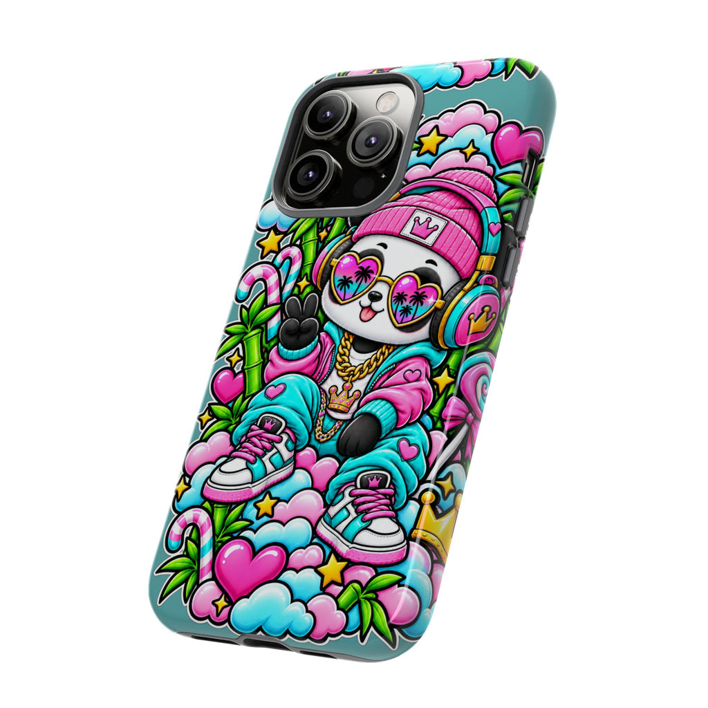 Cute Panda Phone Case Glam Panda Tropical Design
