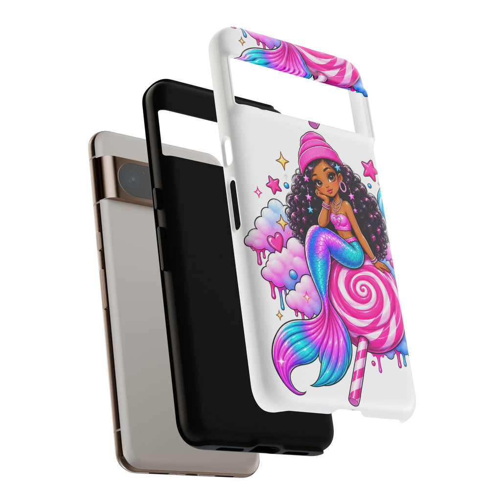 Cute Mermaid Candy Phone Case  Pink Lollipop Fantasy Tough Case