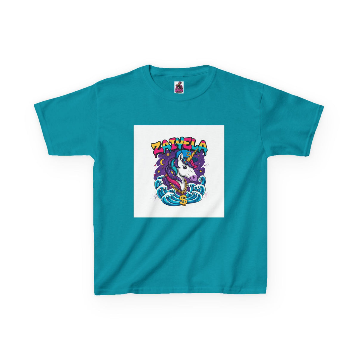 Kids T-Shirt Colorful Surf Unicorn Graphic