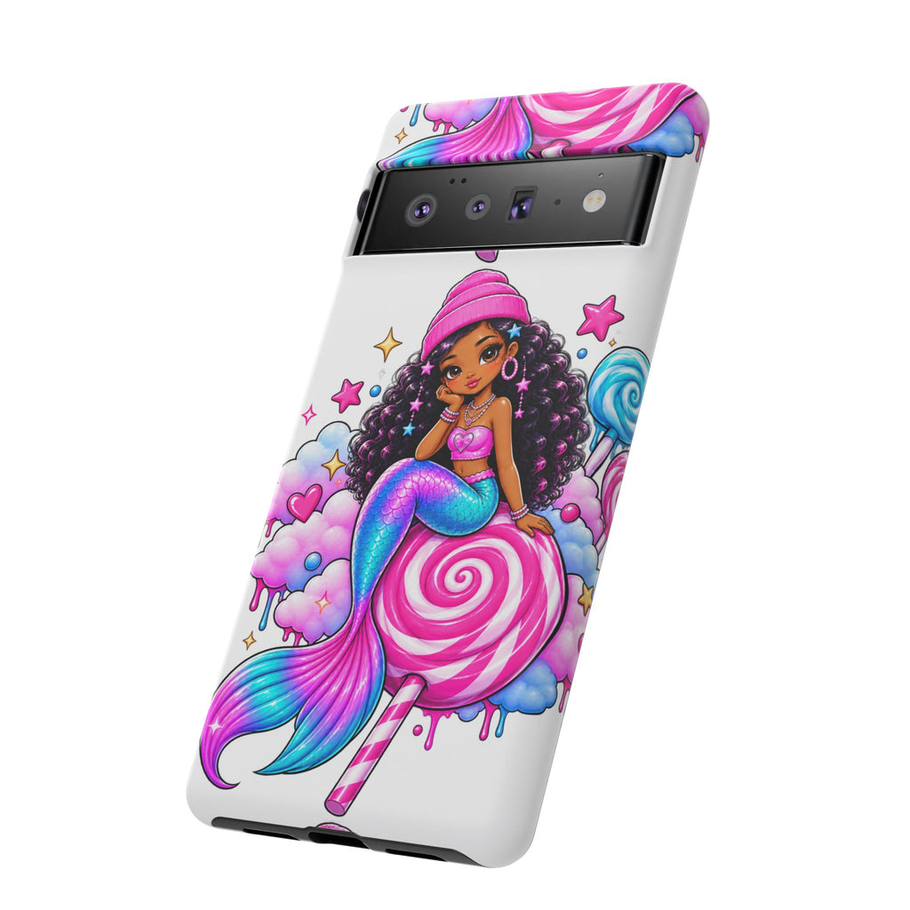 Cute Mermaid Candy Phone Case  Pink Lollipop Fantasy Tough Case