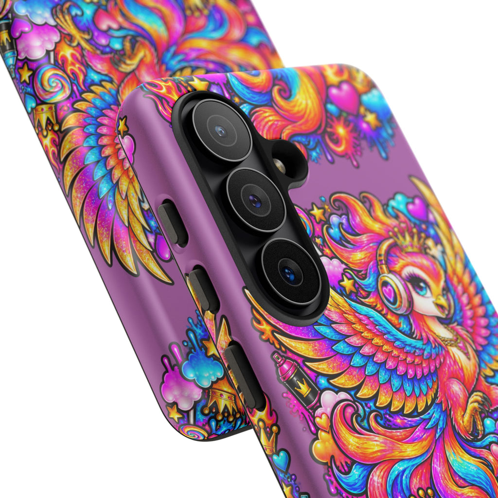 Phone Case — Vibrant Rainbow Phoenix with Headphones
