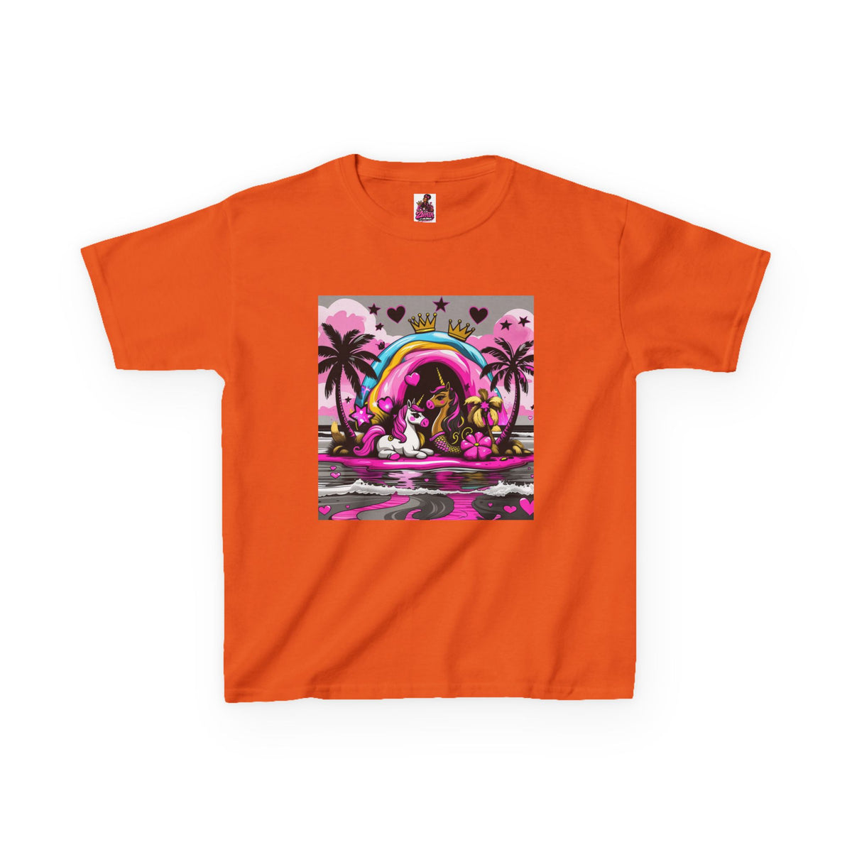 Kids Unicorn Rainbow Tee  Cute Pink Fantasy Graphic T-Shirt for Girls