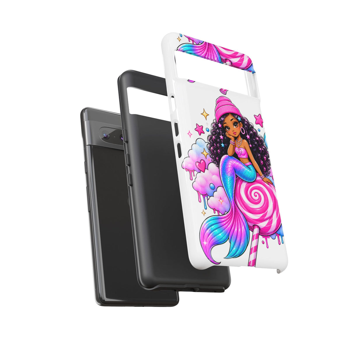 Cute Mermaid Candy Phone Case  Pink Lollipop Fantasy Tough Case