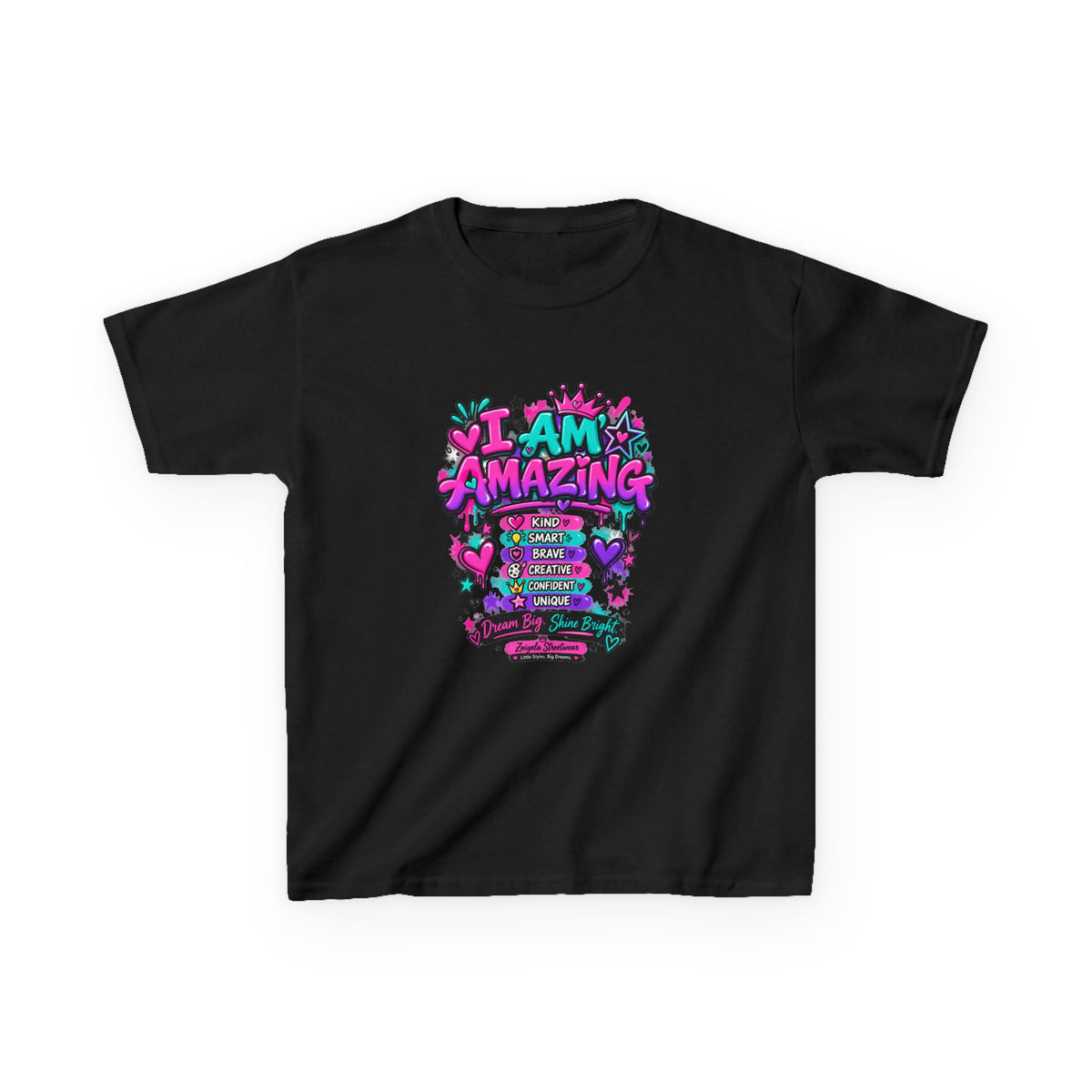 Kids T-Shirt — "I Am Amazing" Positive Affirmation Tee