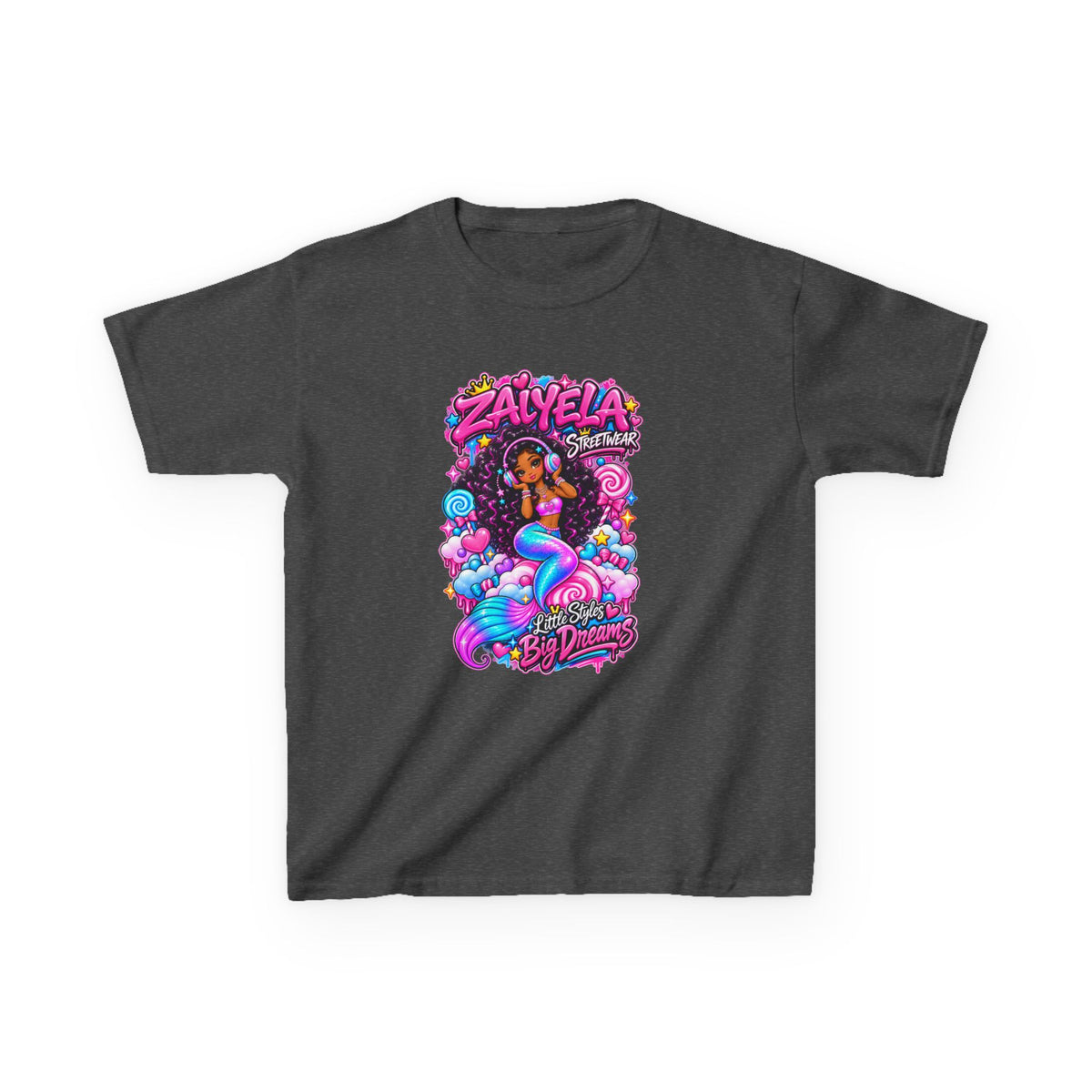Kids Tee  Colorful Mermaid Cartoon Design