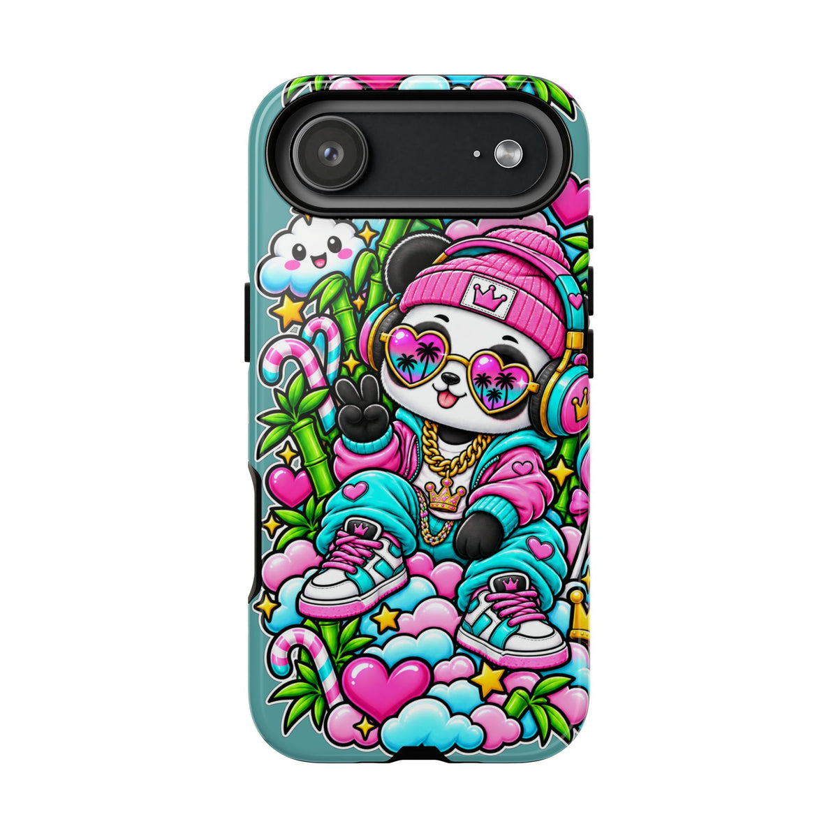 Cute Panda Phone Case Glam Panda Tropical Design