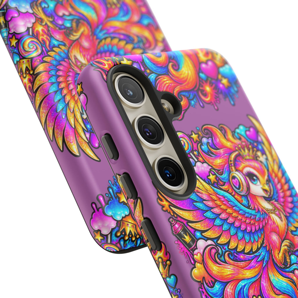 Phone Case — Vibrant Rainbow Phoenix with Headphones