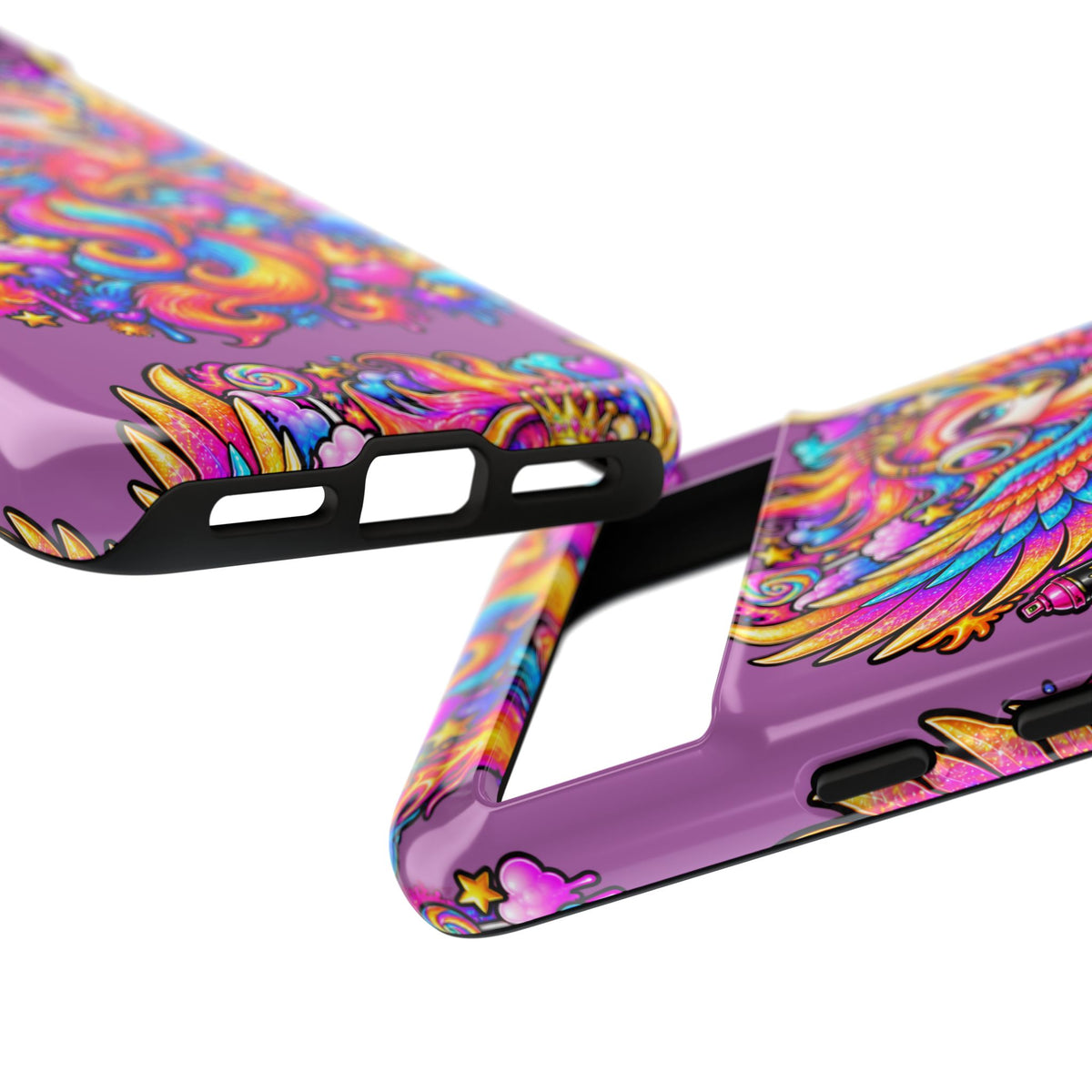 Phone Case — Vibrant Rainbow Phoenix with Headphones