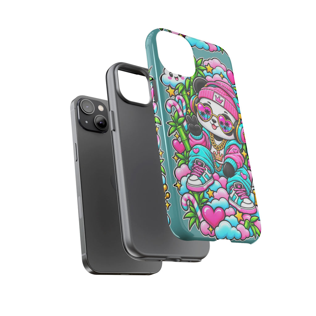 Cute Panda Phone Case Glam Panda Tropical Design